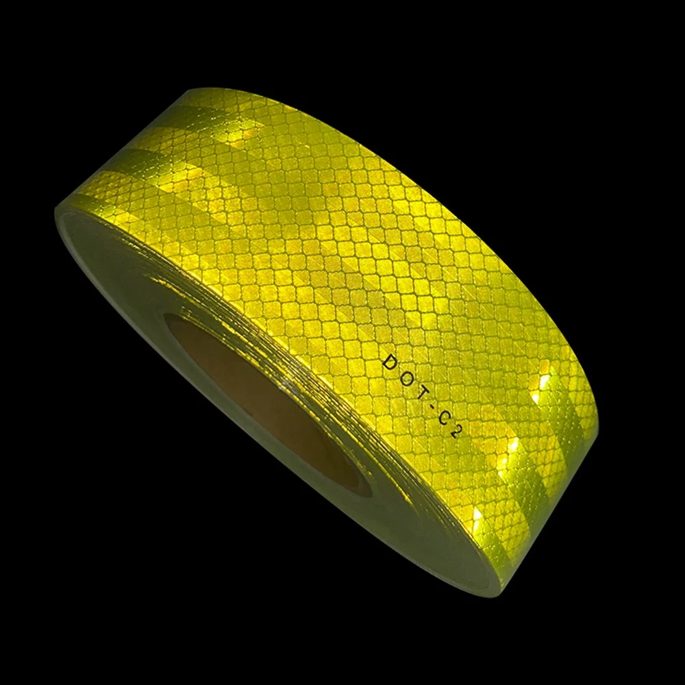 Customized Adhesive High Visibility Waterproof Fluorescent Yellow Reflective Tape For Truck Trailers Customized Adhesive High Visibility Waterproof Fluorescent Yellow Reflective Tape For Truck Trailers