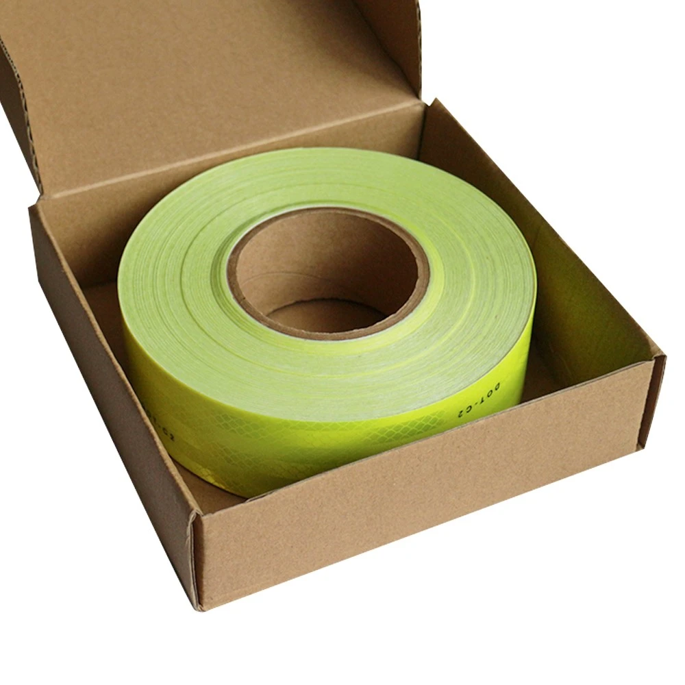 Customized Adhesive High Visibility Waterproof Fluorescent Yellow Reflective Tape For Truck Trailers 6 Customized Adhesive High Visibility Waterproof Fluorescent Yellow Reflective Tape For Truck Trailers 6