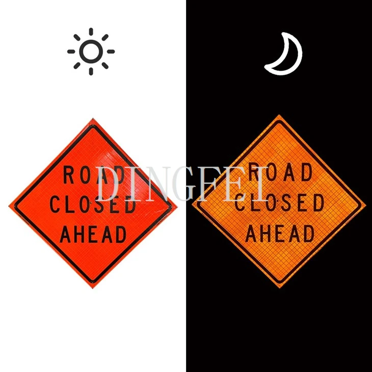 Traffic Control Equipment Sign Road Closed Ahead